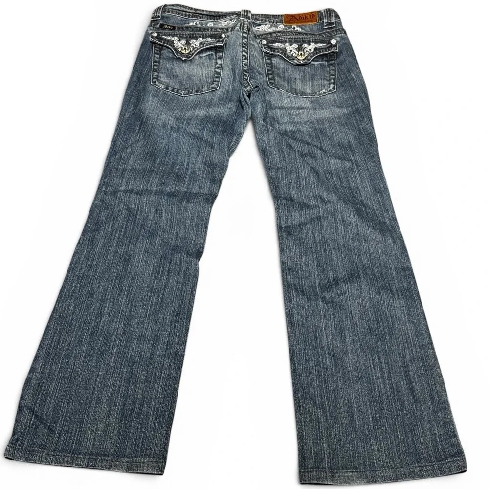 Adiktd Bootcut Jeans Women's Size 8 Long Embroidered Stretch Denim Y2K